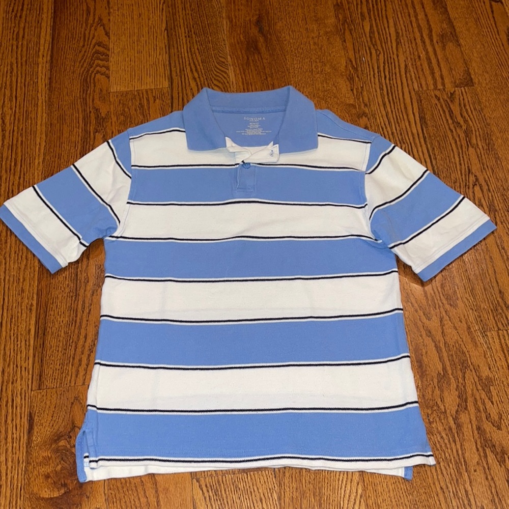 Sonoma blue/white striped polo (10)